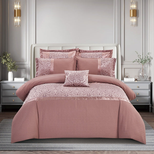 3Pcs Crushed Velvet Duvet Covers Pink Bed Quilt Cover & 2 PillowcasesDuvets CoversInfinity/DC/Pnk/Dbl