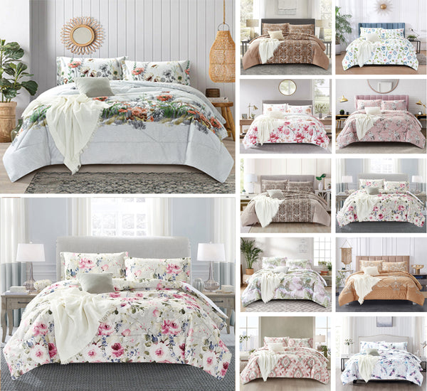 Modern 3 Piece Bedspread Quilted Bed Throw Bed Comforter Pillow Shams Bedding Set