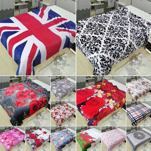 Super Soft Fleece Throws High Quality Luxury Bed Sofa Decorative Light Blankets