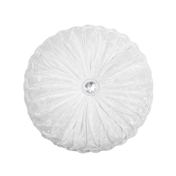 Beautiful Diamante Filled Crushed Velvet Round Cushions Stitched Diamond 