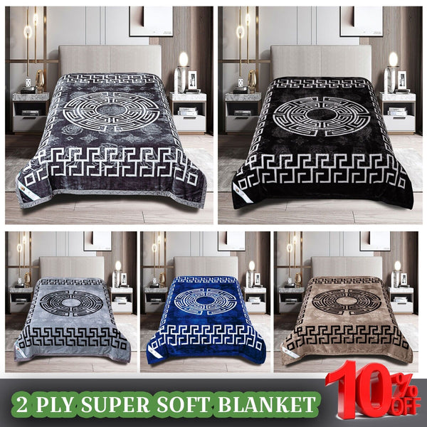 Blanket Greek 2 Ply Winter Throw Soft Warm Heavy Body Cover King 240x200