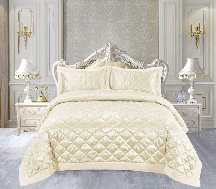 Bedspread Jacquard Quilted Set Comforter Luxury Throw Bed Pillows King Bedding