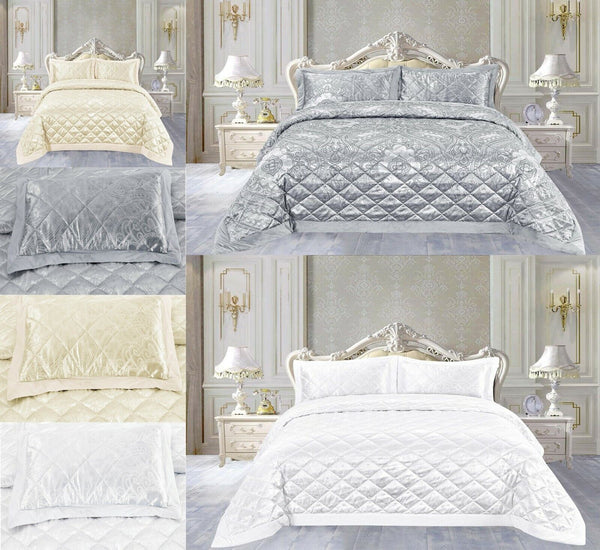 Bedspread Jacquard Quilted Set Comforter Luxury Throw Bed Pillows King Bedding