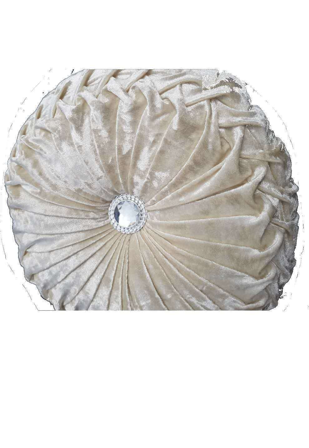 Crushed Velvet Round Cushions Beautiful Diamante Filled Stitched Diamo Bedding Zone