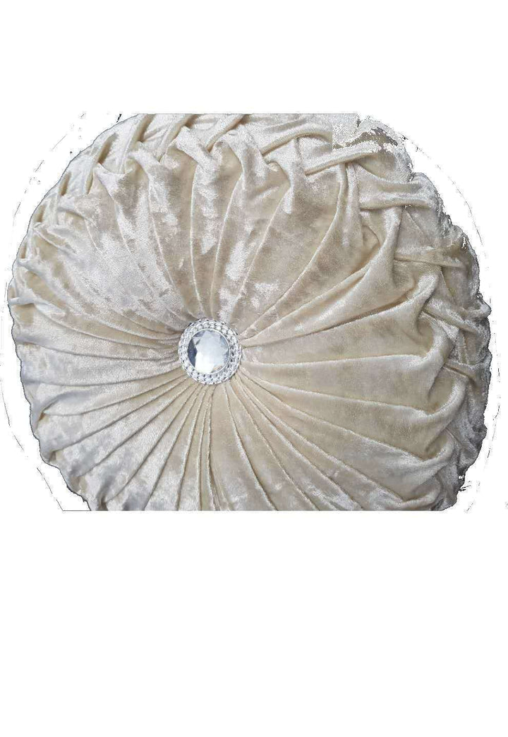 Beautiful Diamante Filled Crushed Velvet Round Cushions Stitched Diamond 