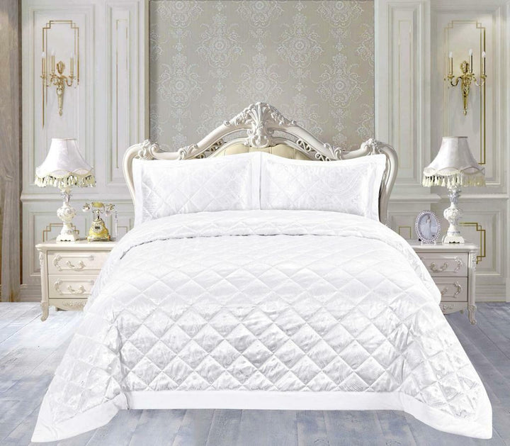 Bedspread Jacquard Quilted Set Comforter Luxury Throw Bed Pillows King Bedding