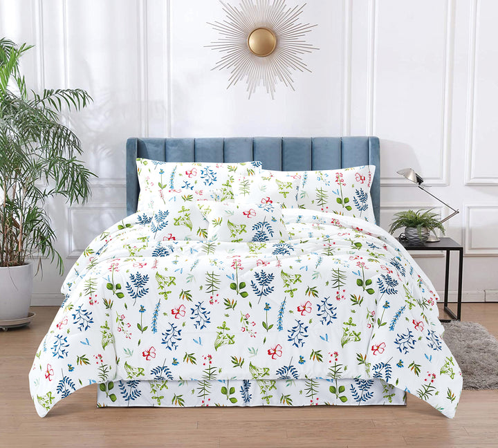 White Flowers Printed Bedspread