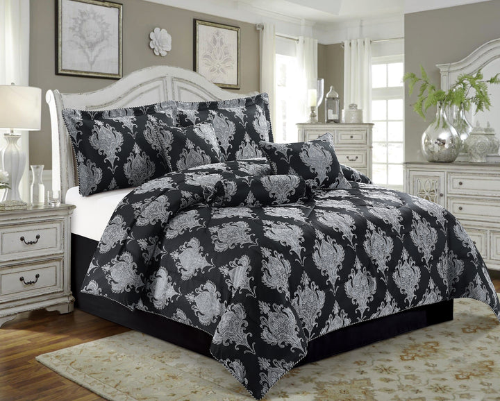 7 PCs Black Bedspread