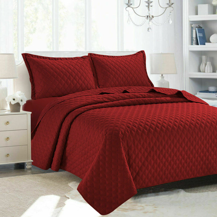 3 Pcs Red Bedspreads